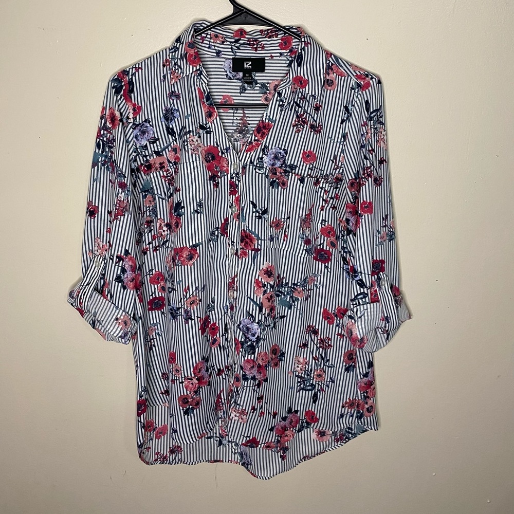 Floral and Stripe Dress Shirt